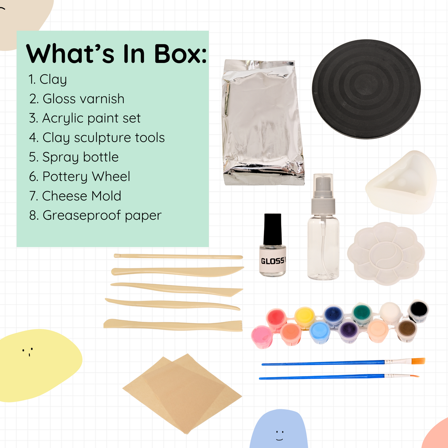 Clea Clea Air Dry Clay Pottery Clay DIY Set Non-Oven for Beginners