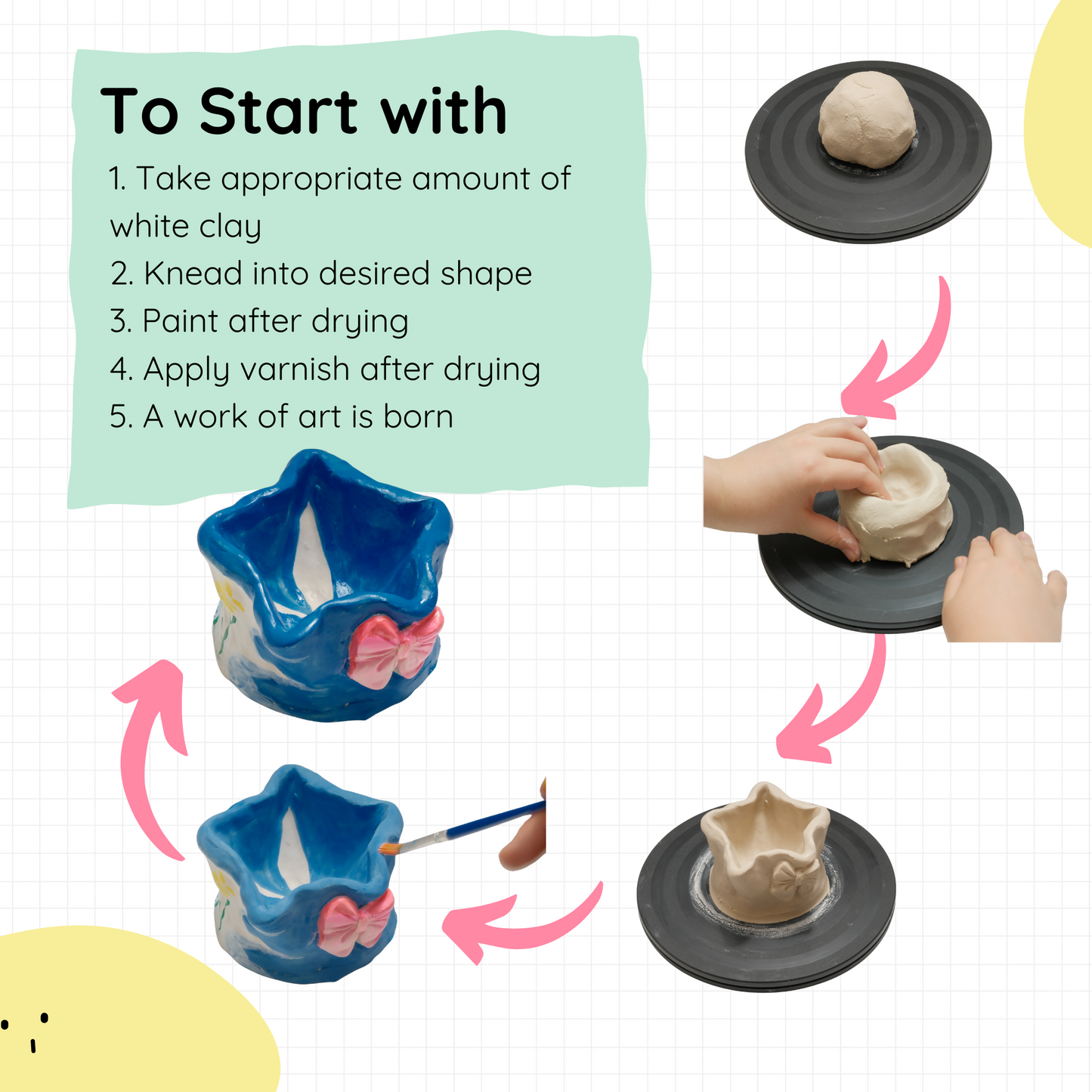 Clea Clea Air Dry Clay Pottery Clay DIY Set Non-Oven for Beginners